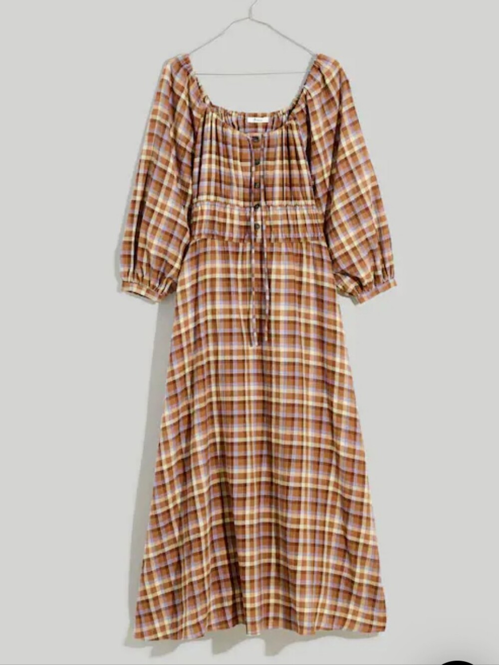 Madewell Sofia Plaid Check Midi, XS (Runs Large!)